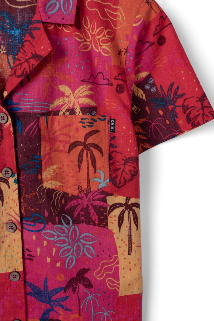 SALTROCK PALM BLOCK WOMENS SHORT SLEEVE SHIRT