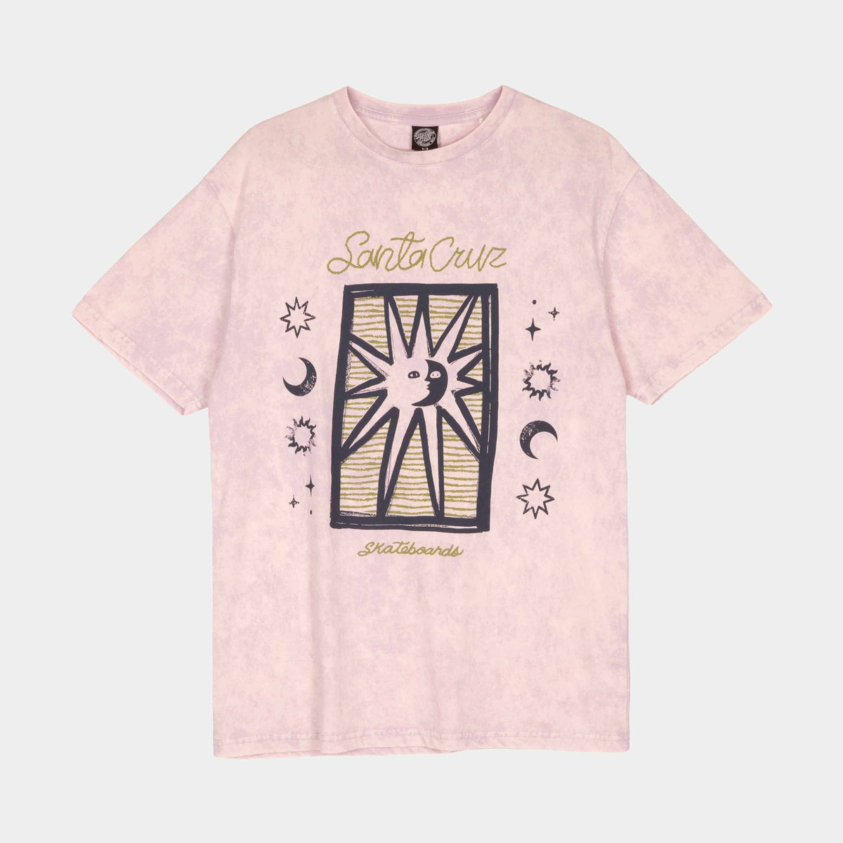 Santa Cruz Sun Stamp Script T-Shirt - Lilac Acid Wash