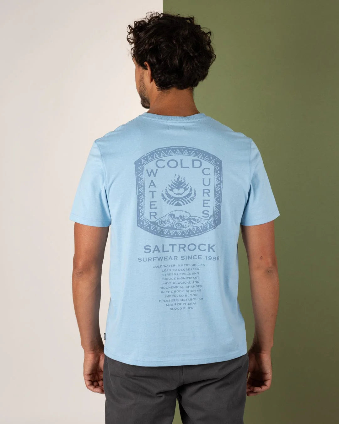 SALTROCK COLD WATER CURES T-SHIRT - LIGHT BLUE