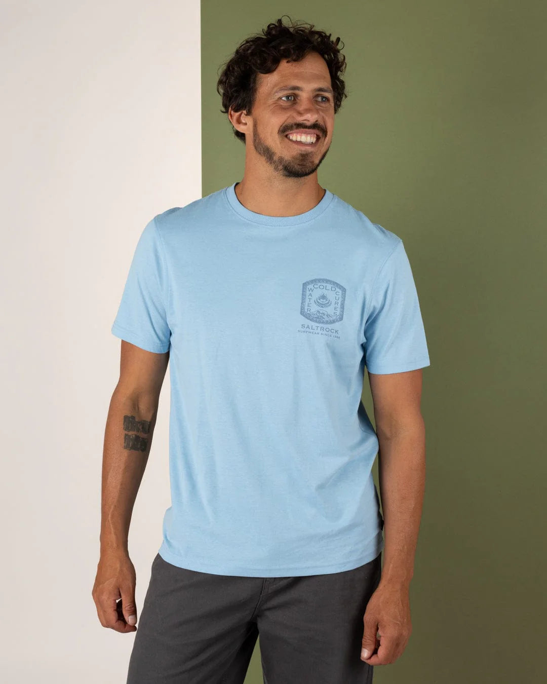 SALTROCK COLD WATER CURES T-SHIRT - LIGHT BLUE
