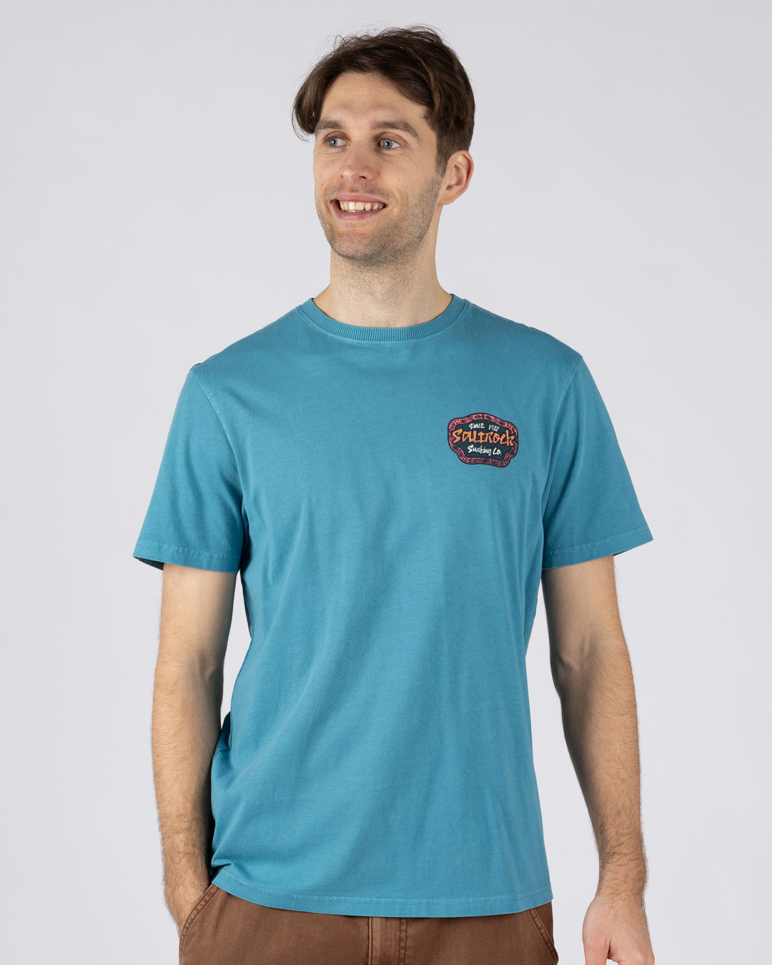 Saltrock Tribal Frame - Mens Short Sleeve T-Shirt - Bright Blue