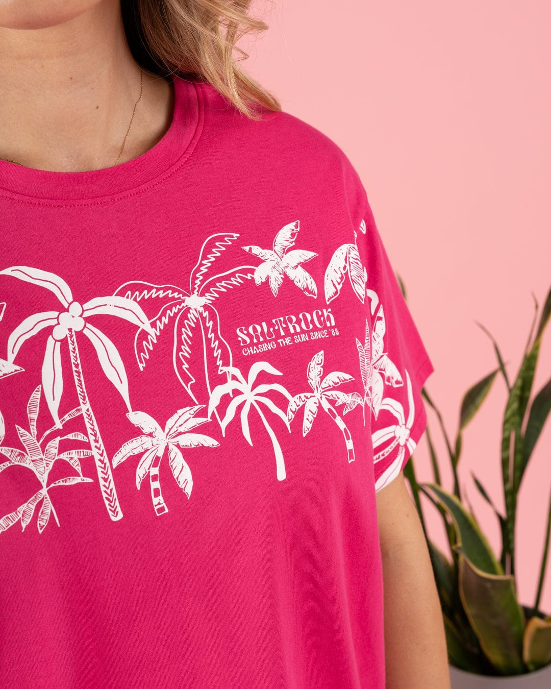 SALTROCK 'PALMER' WOMENS BOXY T-SHIRT - PINK