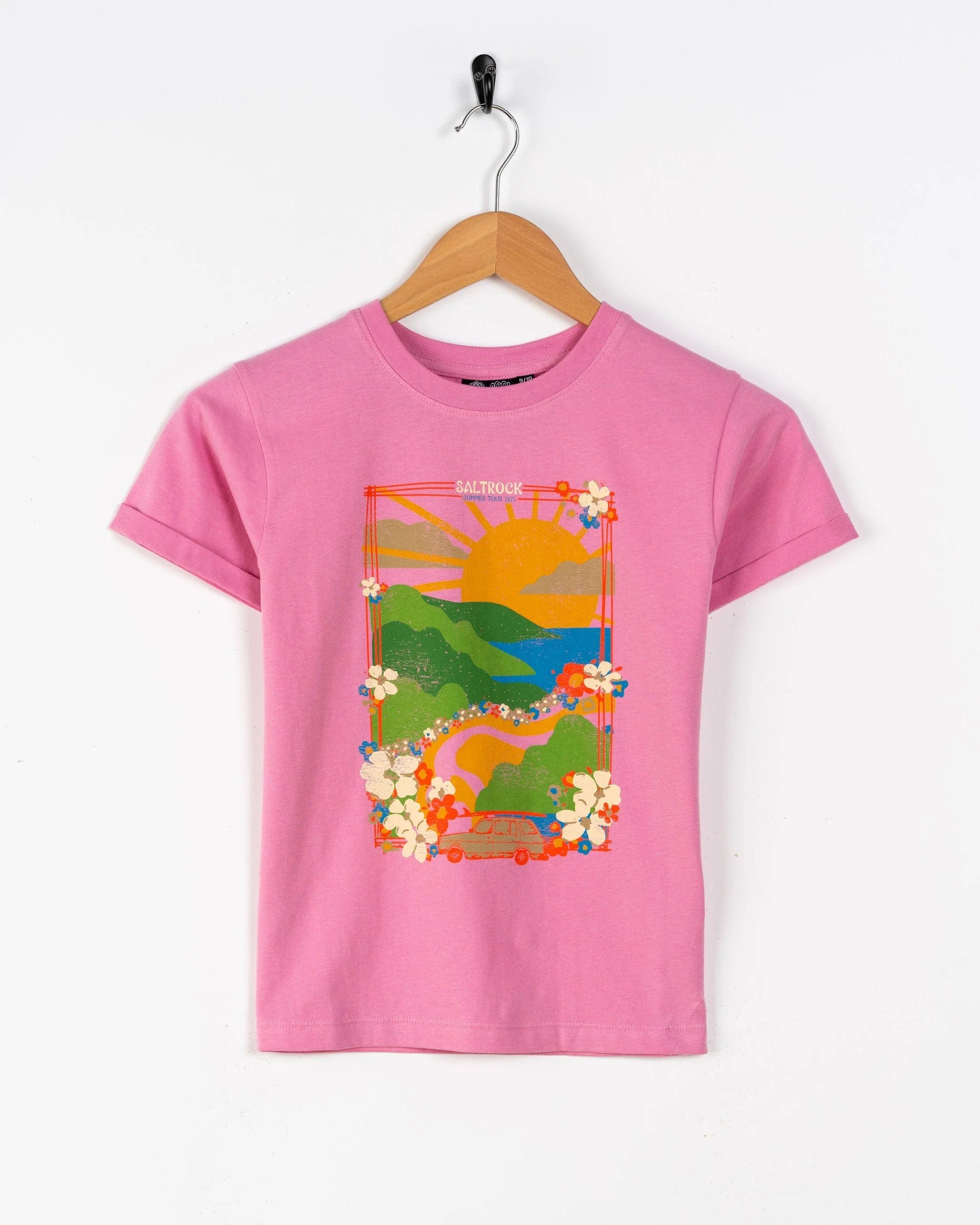 SALTROCK 'HIGHWAY' KIDS SHORT SLEEVE T-SHIRT - PINK