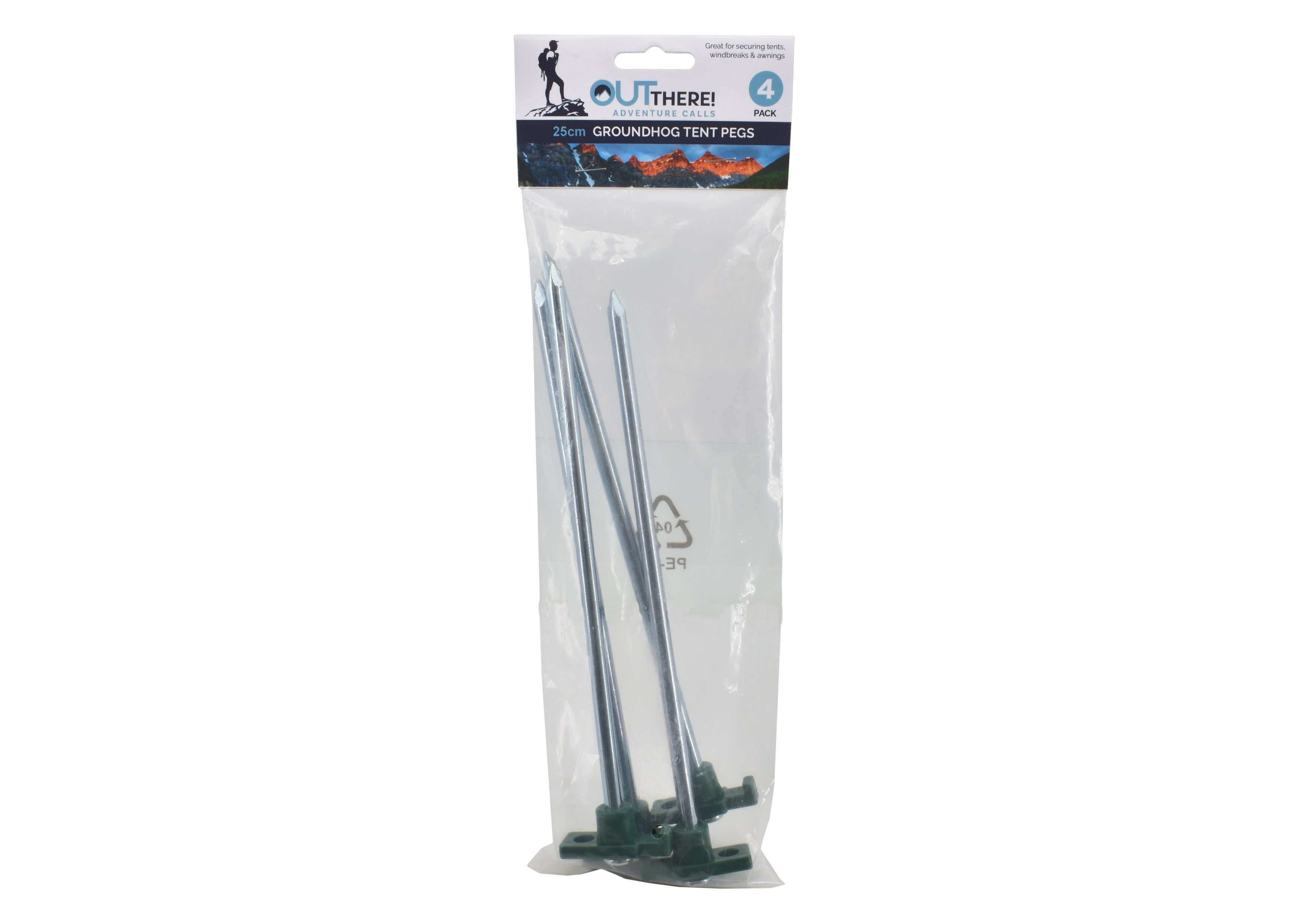 OUT THERE 25CM ROCK PEGS - 4PK