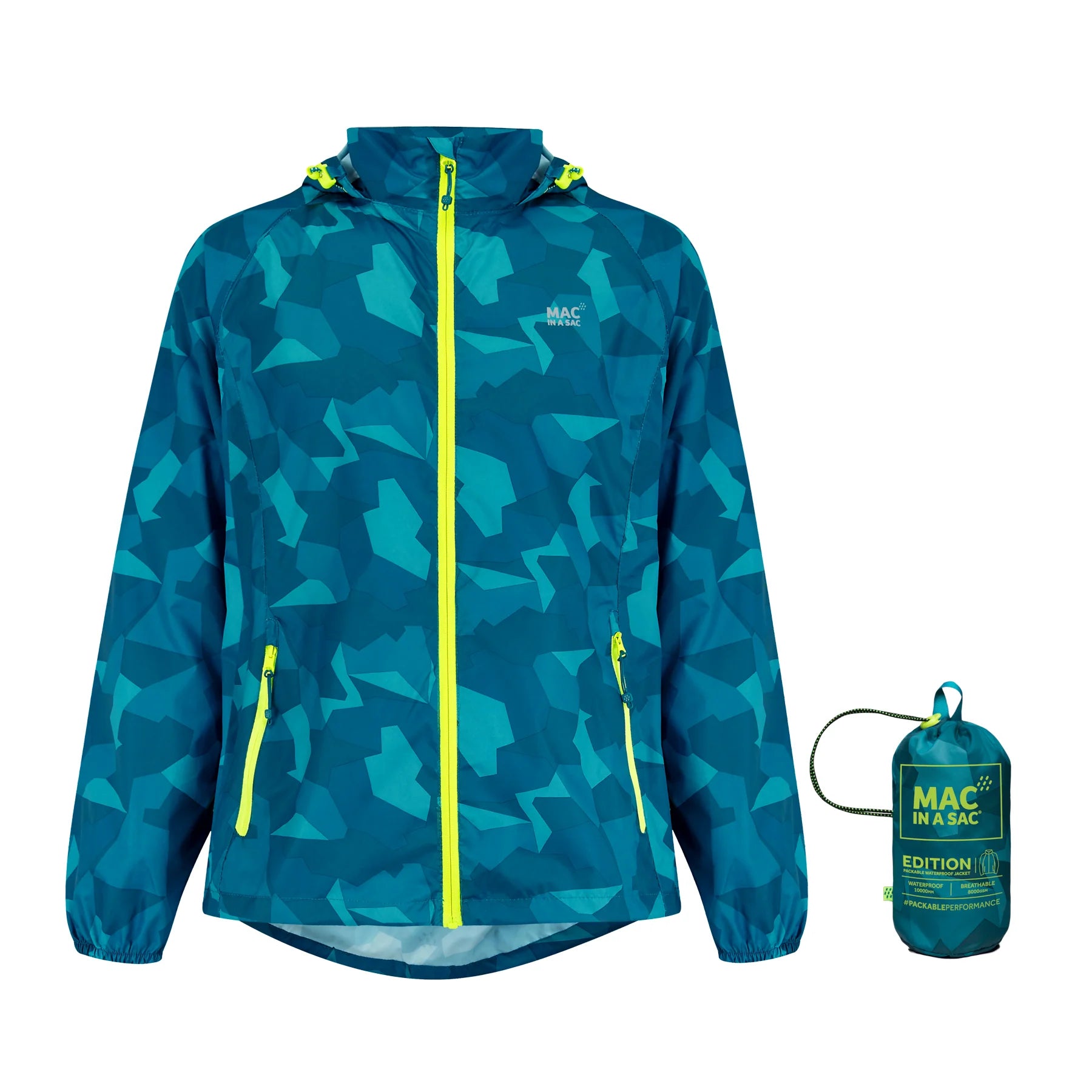 MAC IN A SAC ORIGIN II EDITION PACKABLE WATERPROOF JACKET - TEAL CAMO