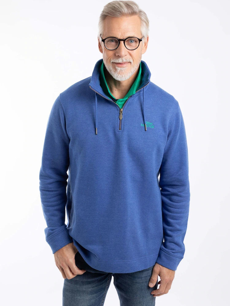 Weird Fish Brampton 1/4 Zip Sweatshirt - Blue