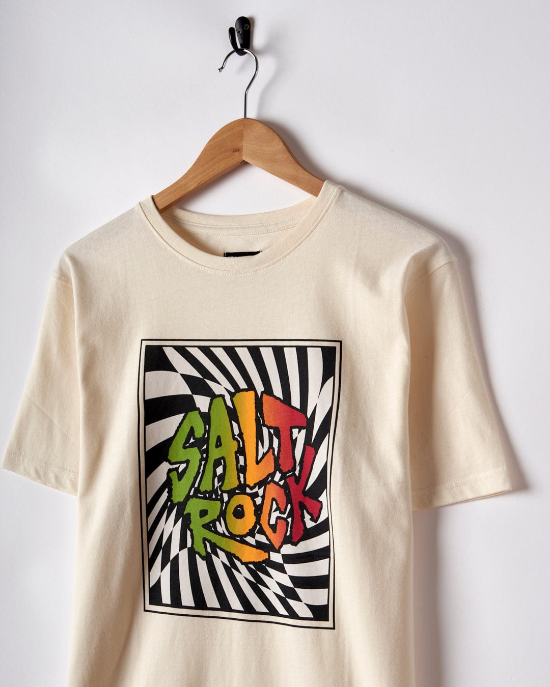 SALTROCK 'WARP LOGO' MENS T-SHIRT - CREAM