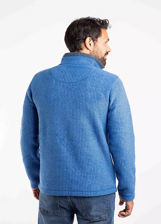Weird Fish Newark 1/4 Zip Grid Fleece Blue