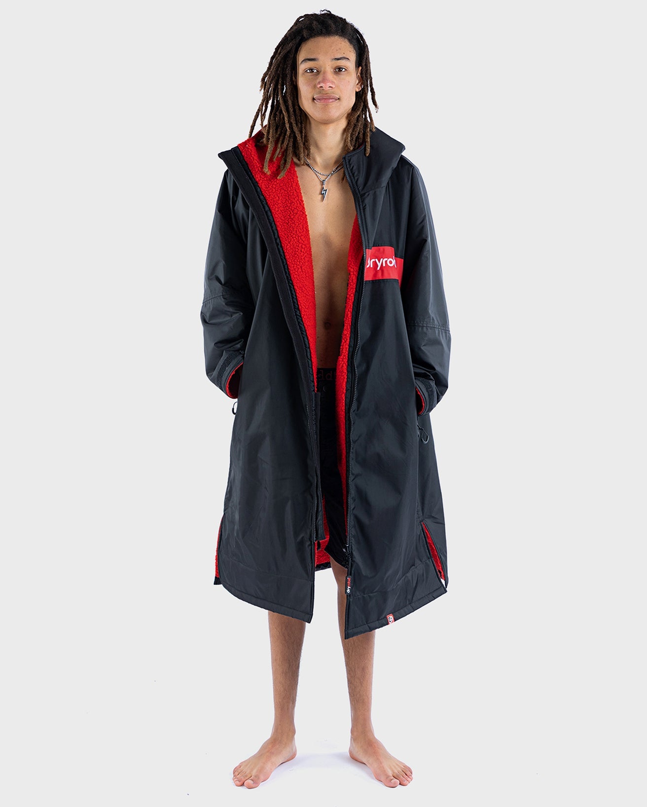 dryrobe® ADVANCE LONG SLEEVE - REMIX - BLACK RED / RED