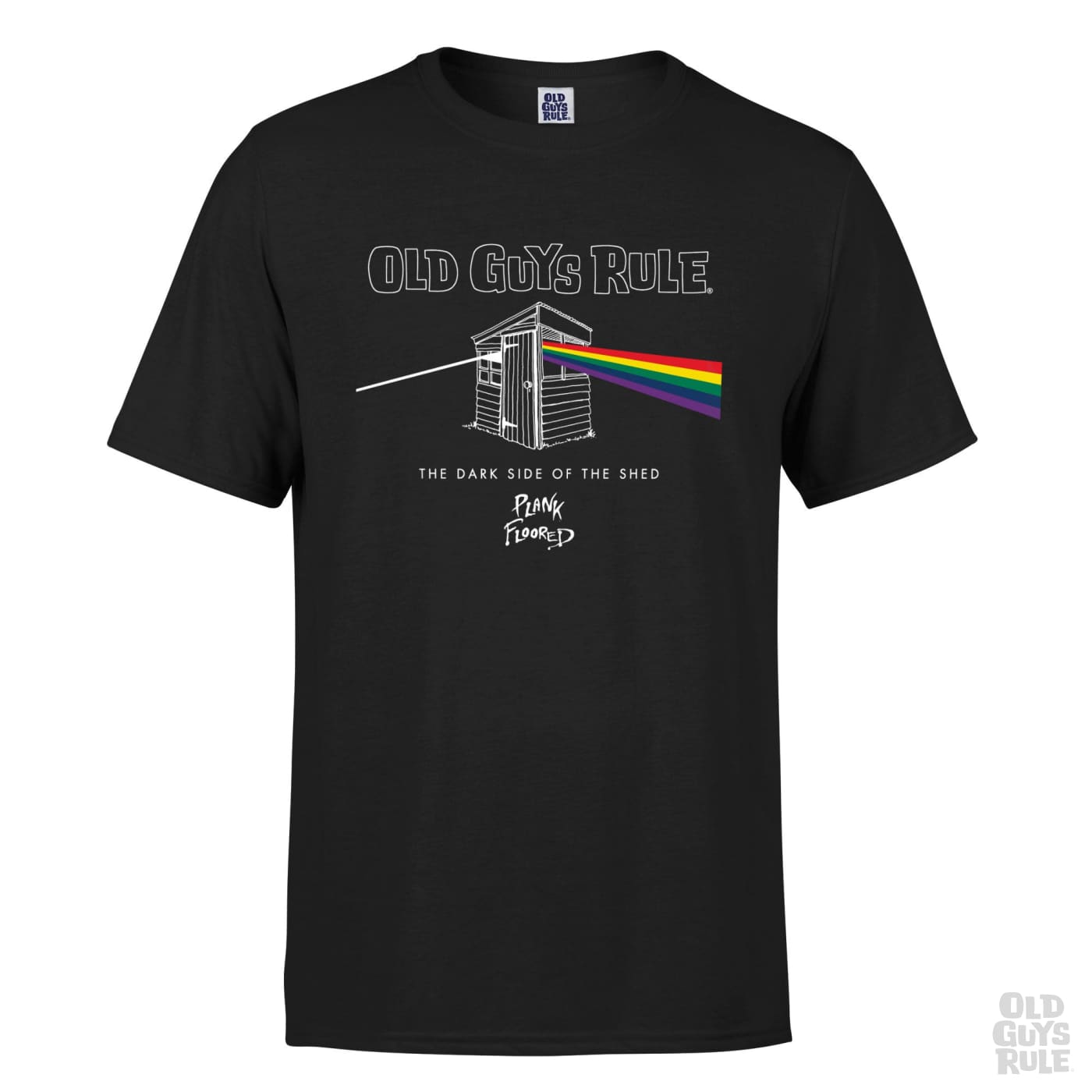 OLD GUYS RULE 'DARK SIDE OF THE SHED' T-SHIRT - BLACK