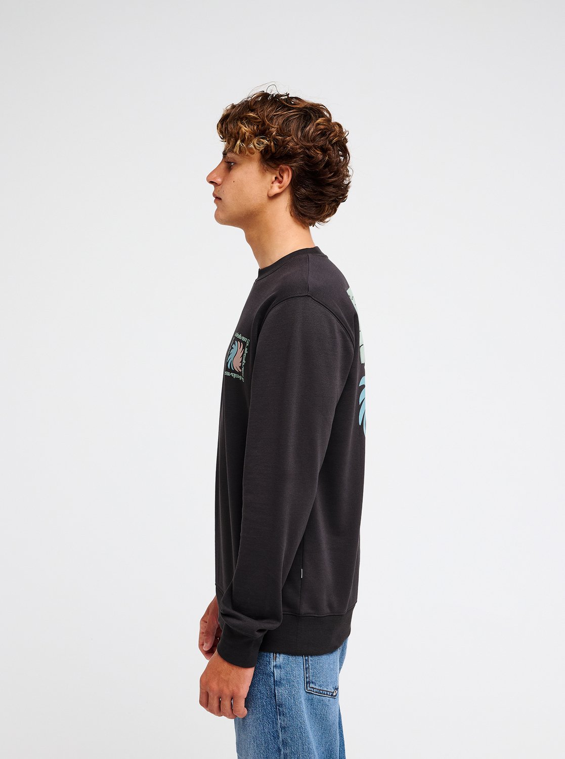 Quiksilver Vibes Men Black Crew Neck Sweatshirt