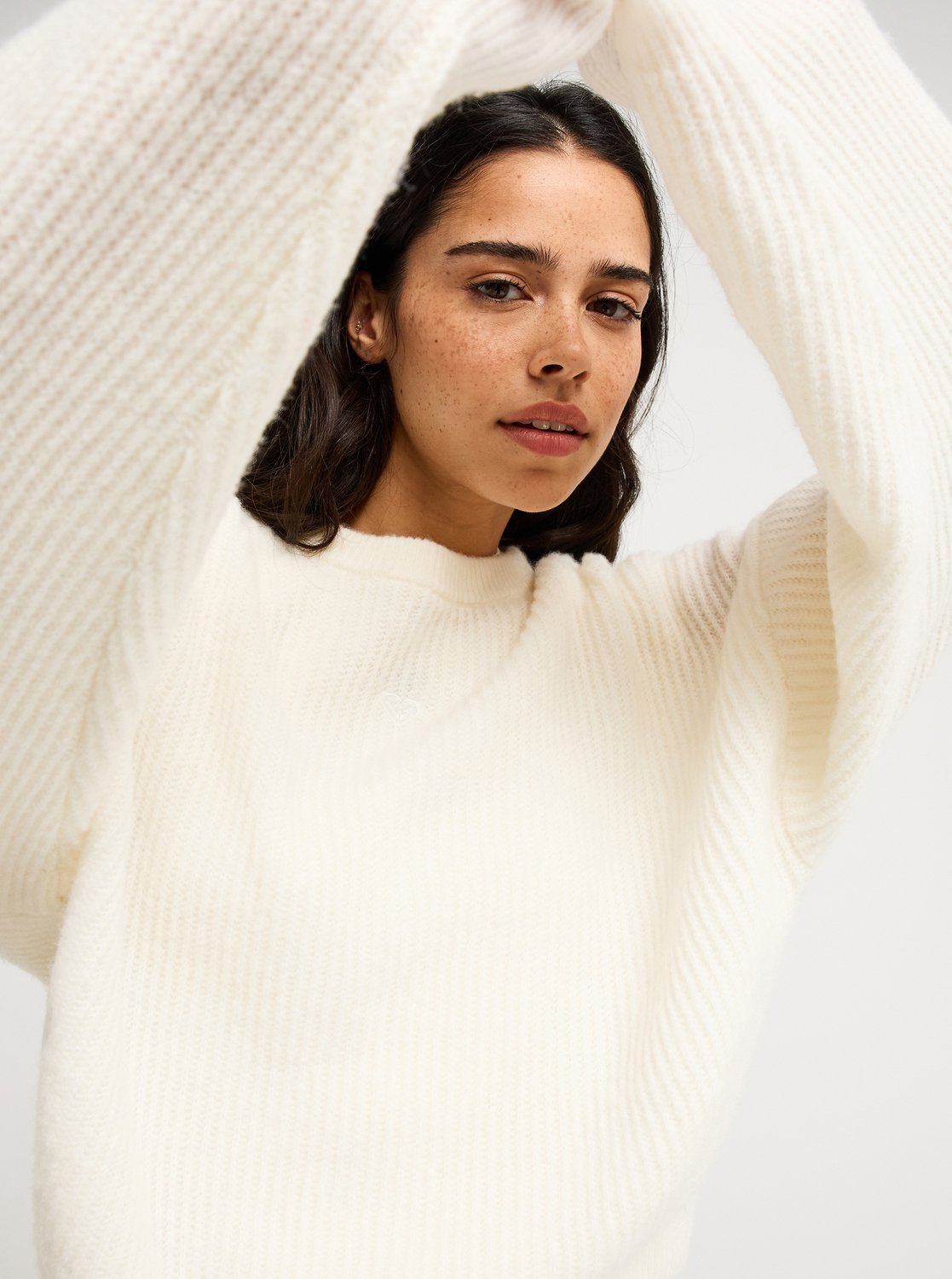 Roxy Loomed Horizon Women White Jumper