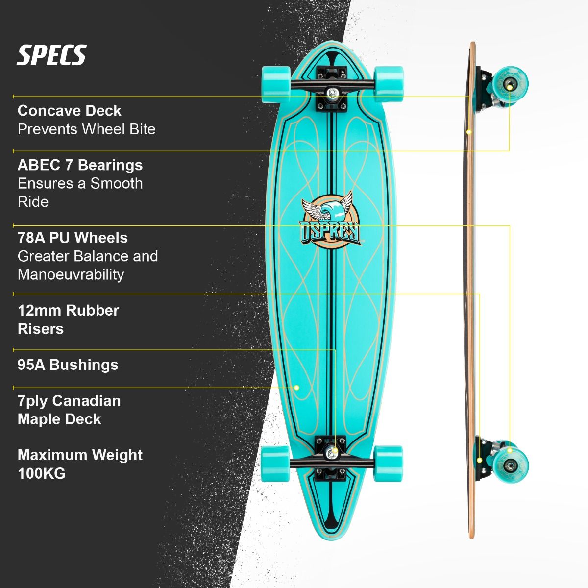 OSPREY 36" CRUISER LONGBOARD - HELIX
