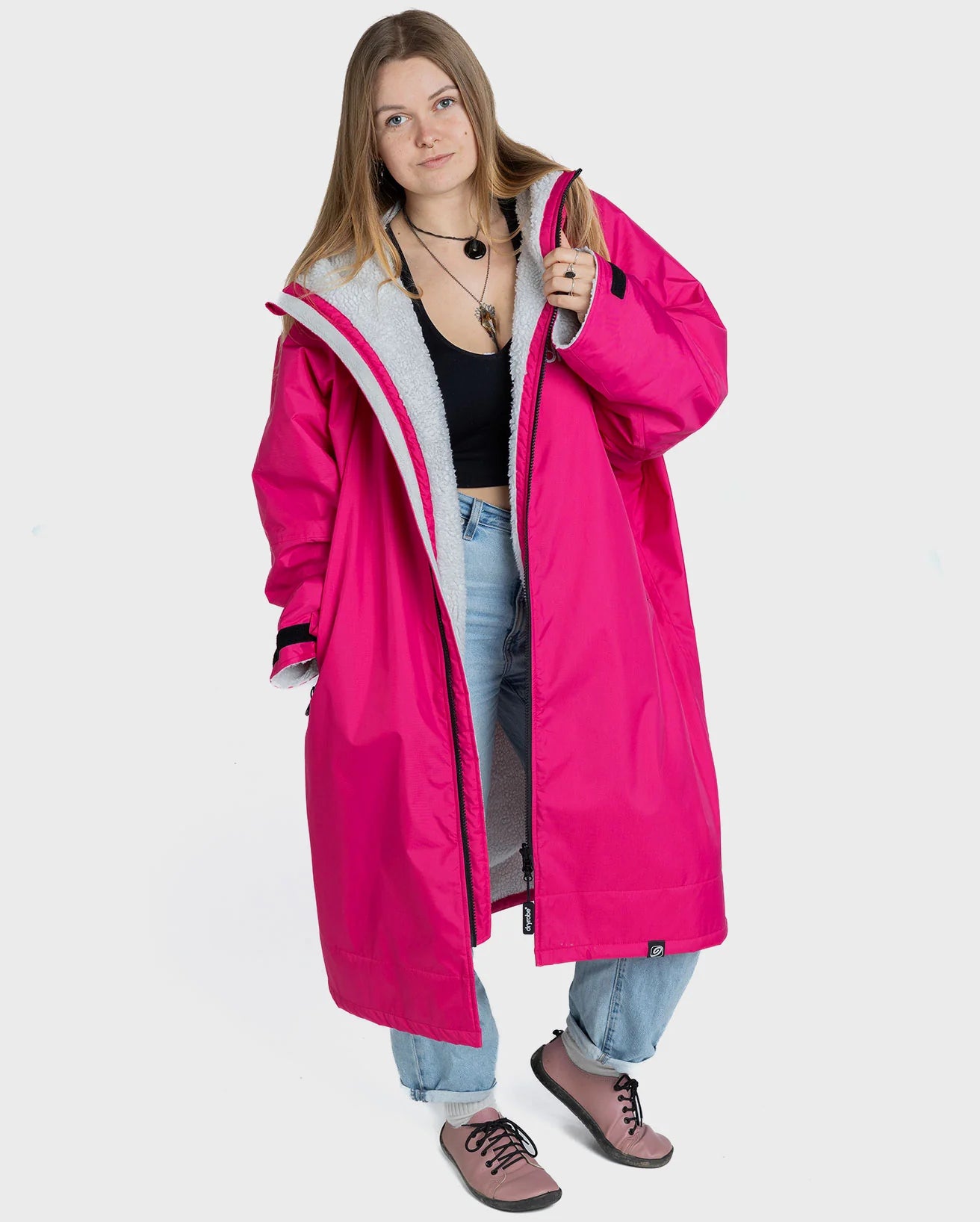 dryrobe® ADVANCE LONG SLEEVE - PINK/LIGHT GREY