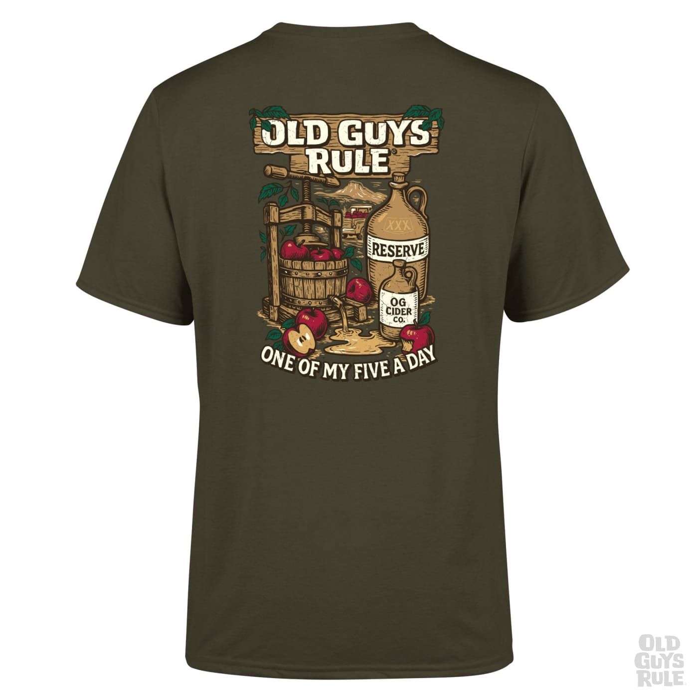 Old Guys Rule 'Five A Day IV' T-Shirt - Olive