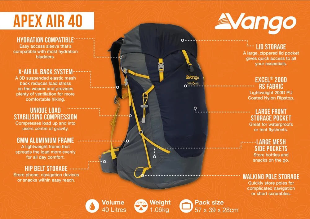 Vango Apex Air 40 - Moonlit Ocean