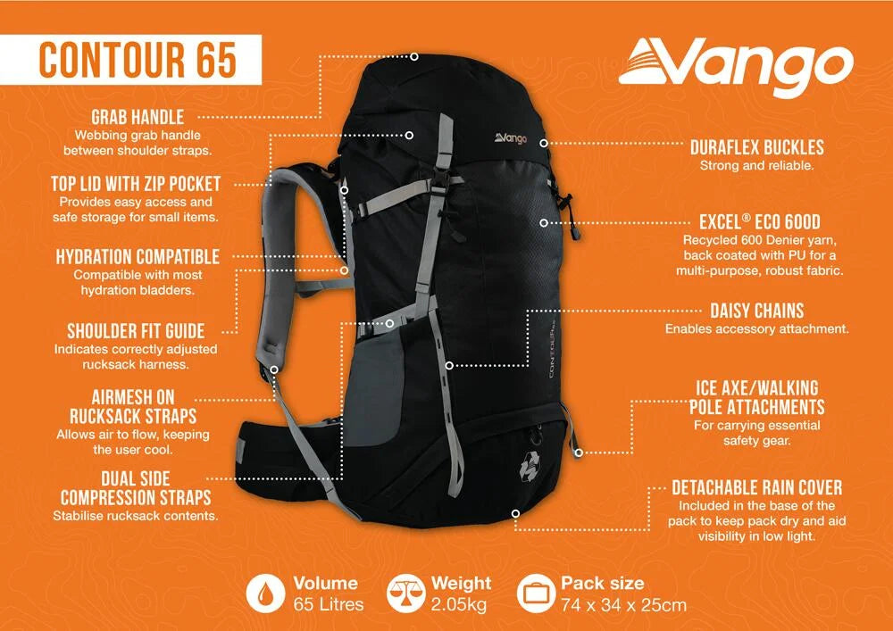 VANGO CONTOUR 65 - BLACK