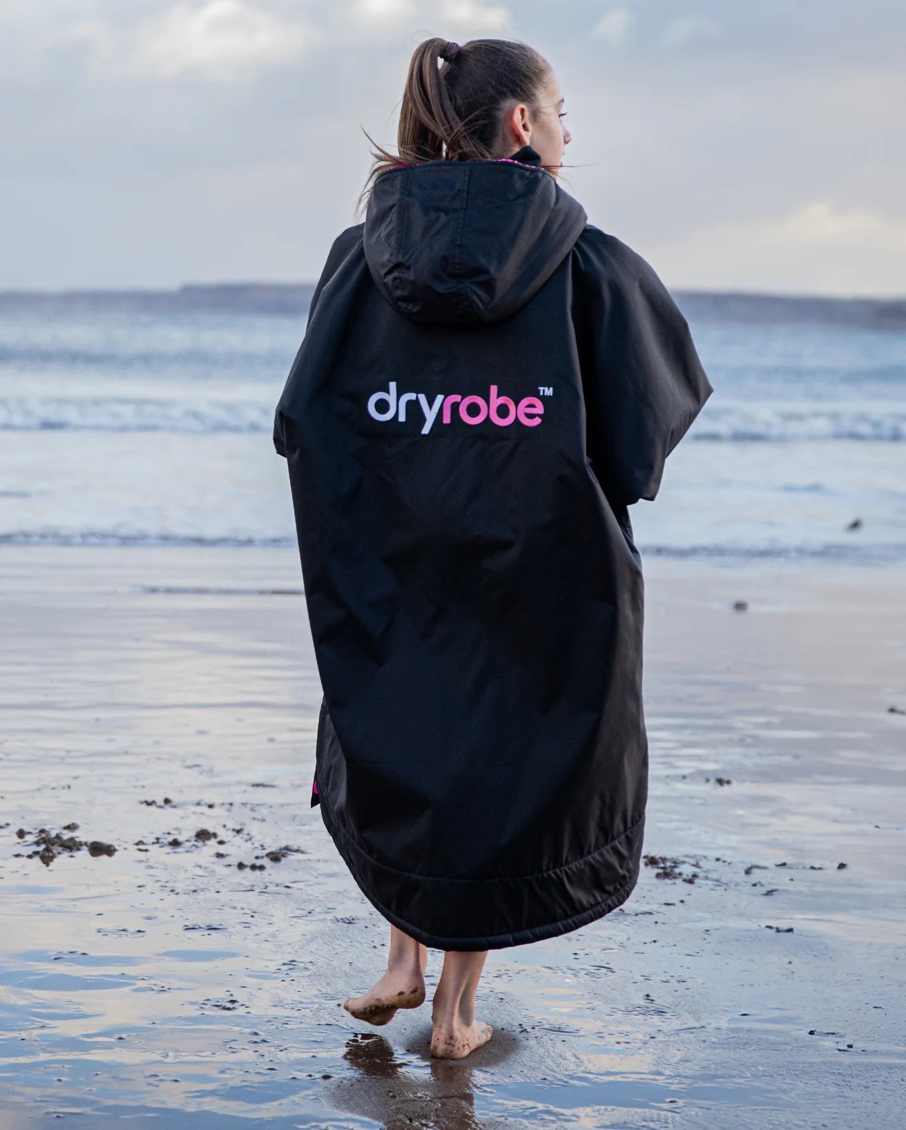 Dryrobe® Black Pink Kids Advance Changing Robe