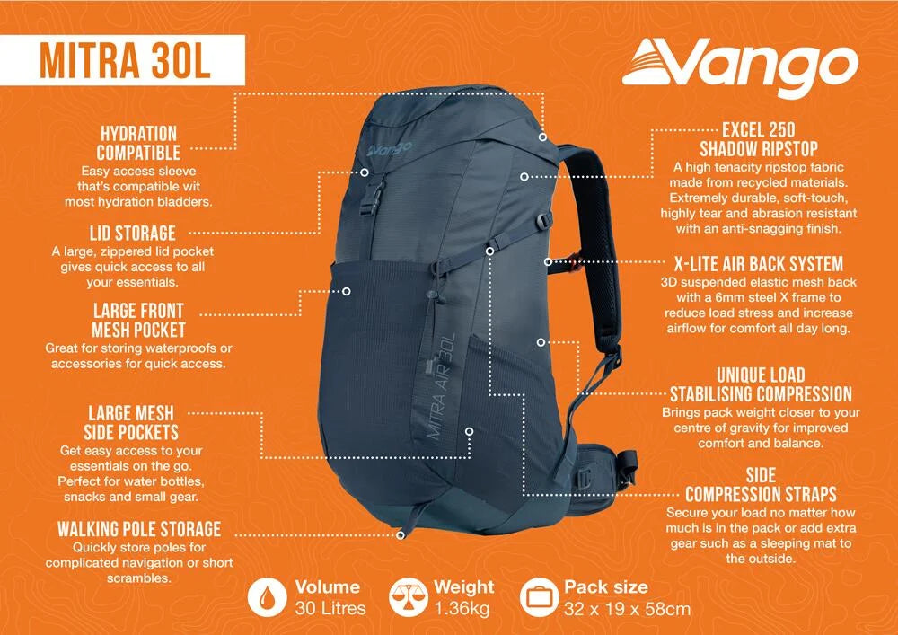 VANGO MITRA AIR 30L - BLACK