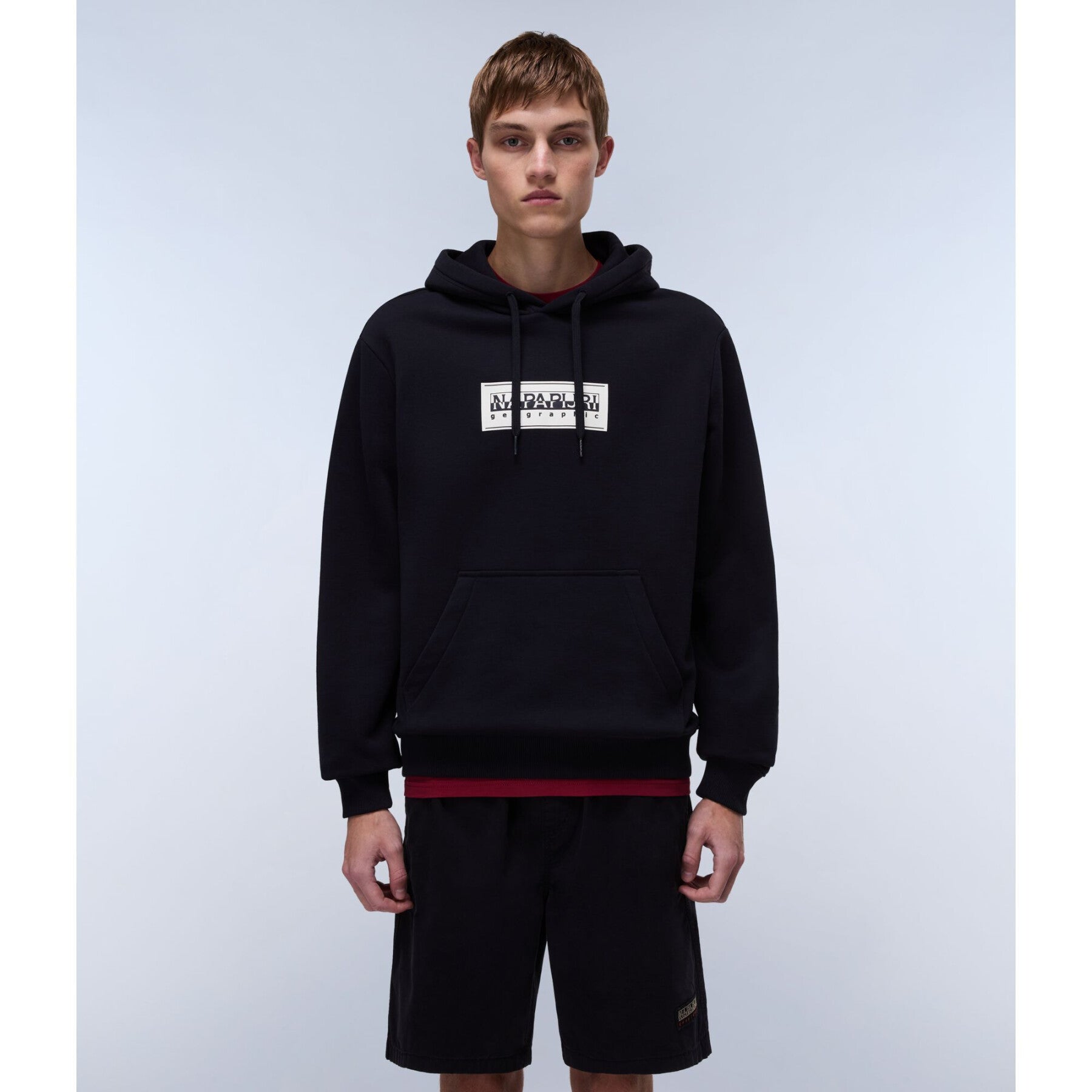 NAPAPIJRI B-BOX LOGO MENS HOODED SWEAT - BLACK