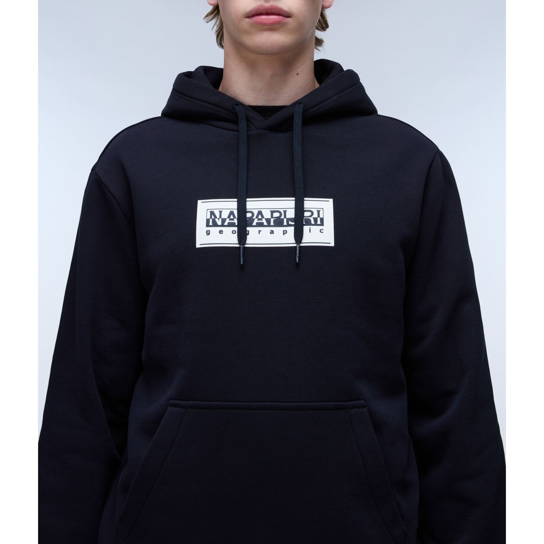 NAPAPIJRI B-BOX LOGO MENS HOODED SWEAT - BLACK
