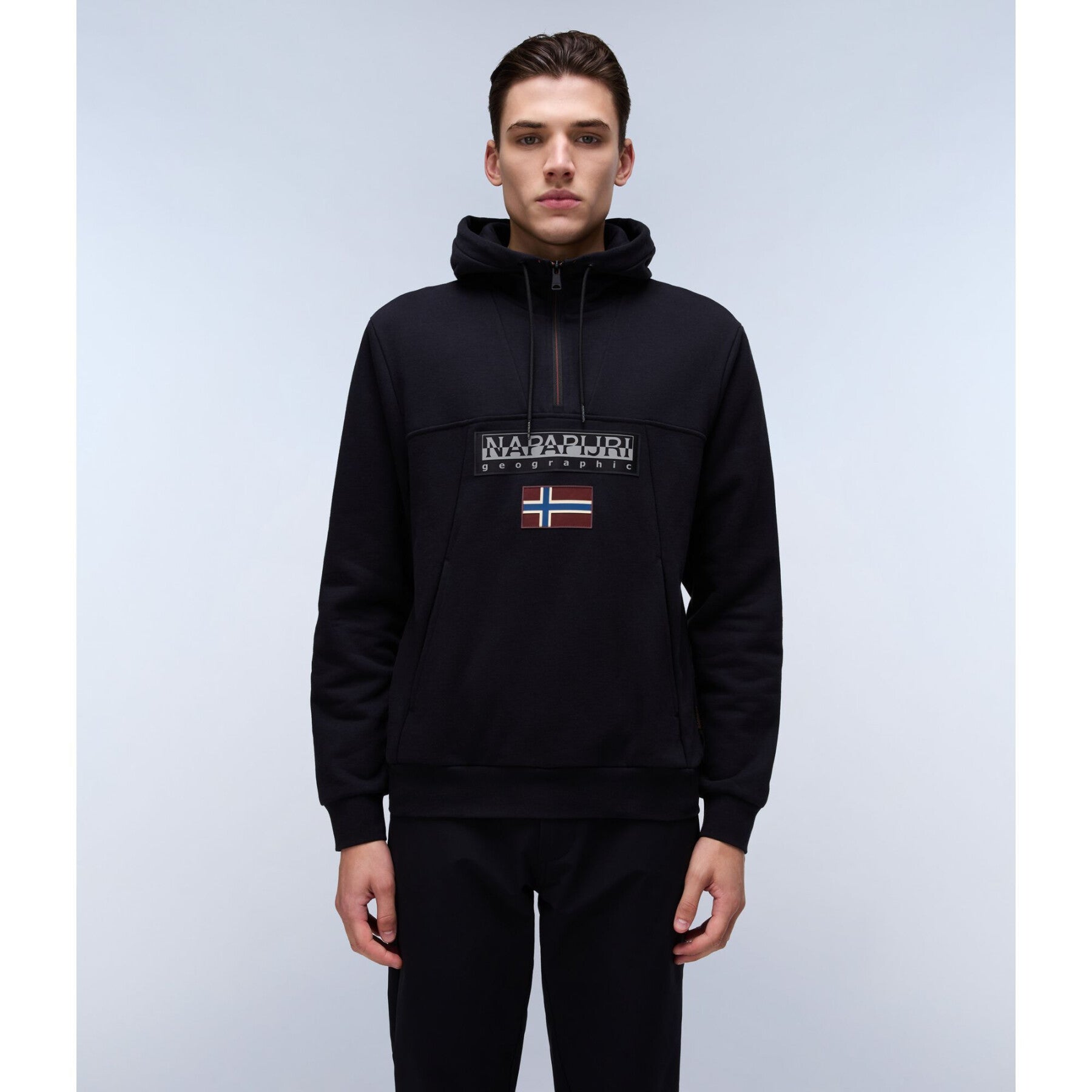 NAPAPIJRI BURGEE HZH 2.0 MENS HOODED SWEAT - BLACK