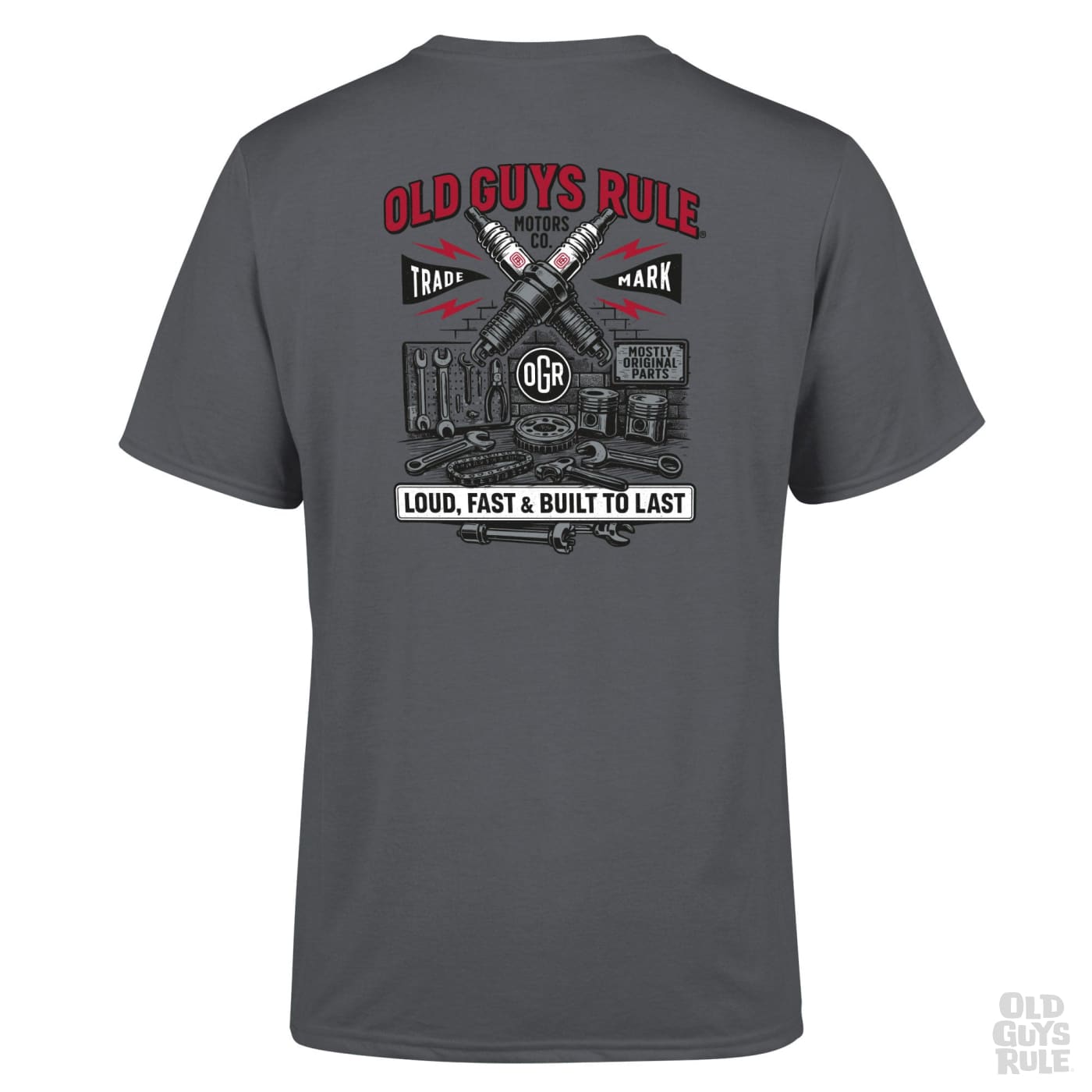 Old Guys Rule 'Old Guys Garage II' T-Shirt - Charcoal