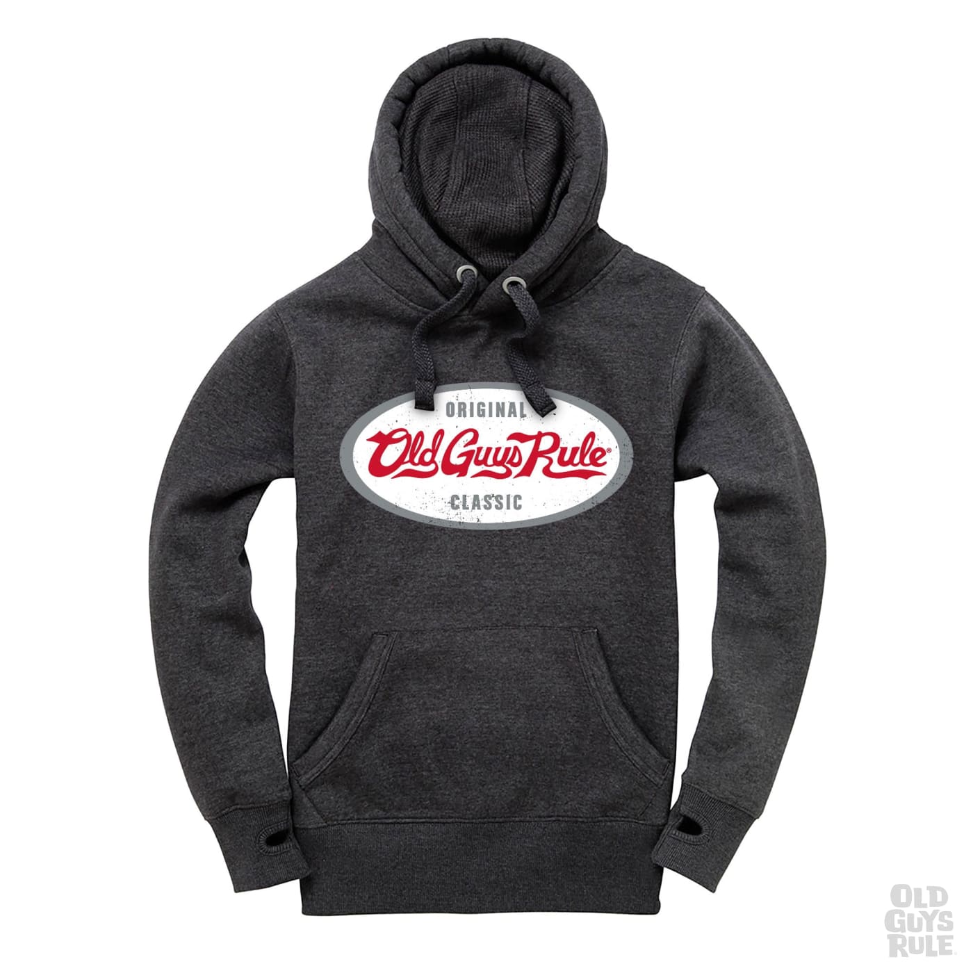 OLD GUYS RULE 'ORIGINAL CLASSIC' POP HOODIE - HEATHER BLACK