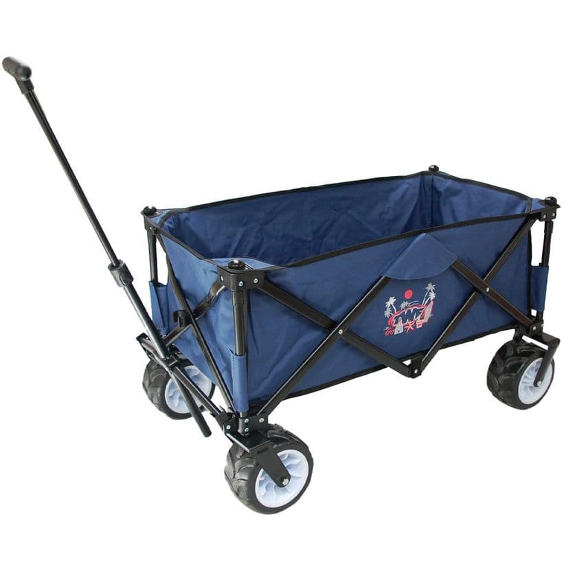 TWF Foldable Multi Purpose Beach Trolley With Big Wheels
