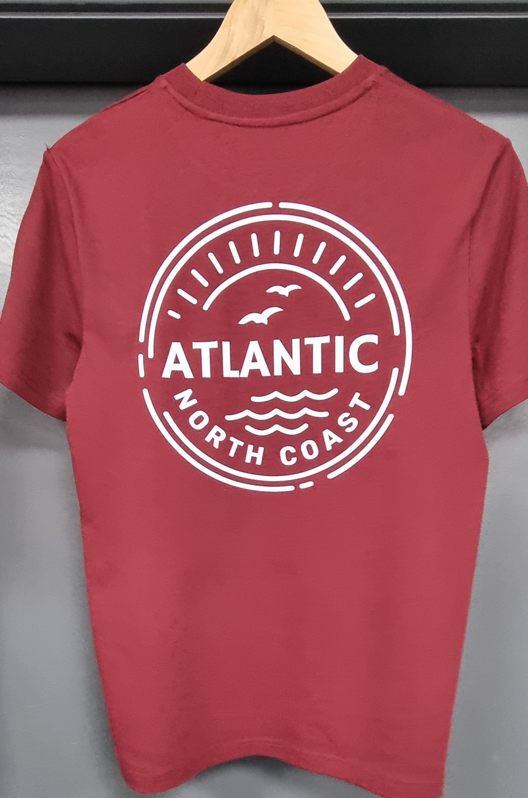 Atlantic Apparel 'Horizon' Short Sleeve Unisex T-Shirt - Burgundy