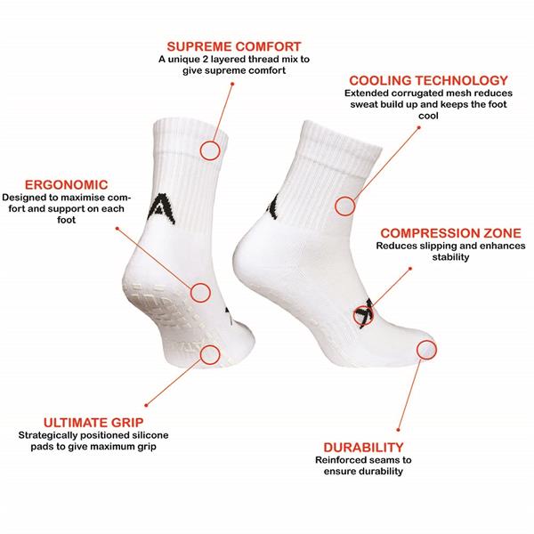 ATAK GRIPZLITE PRO MIDLEG SOCKS - WHITE