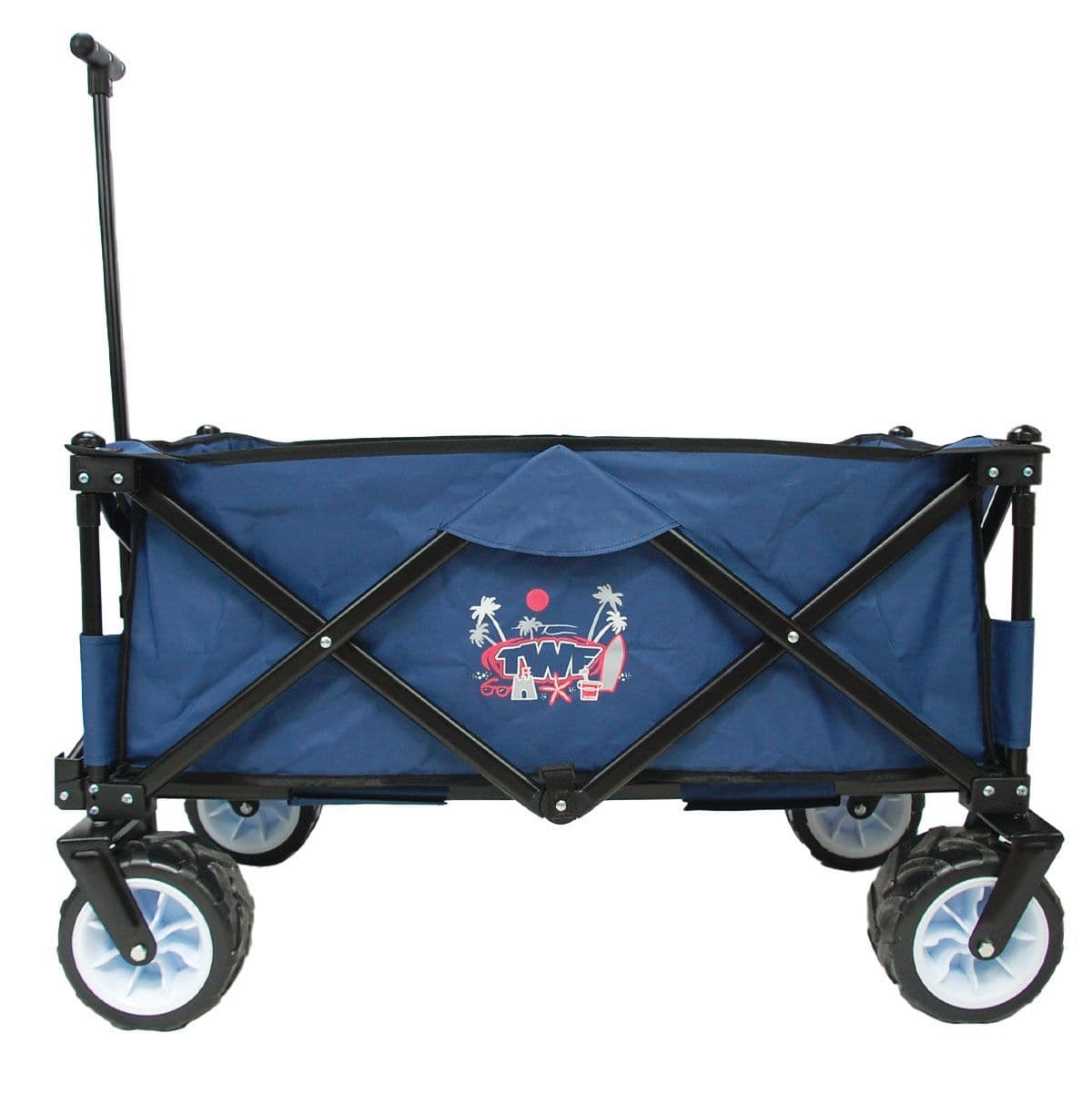 TWF Foldable Multi Purpose Beach Trolley With Big Wheels
