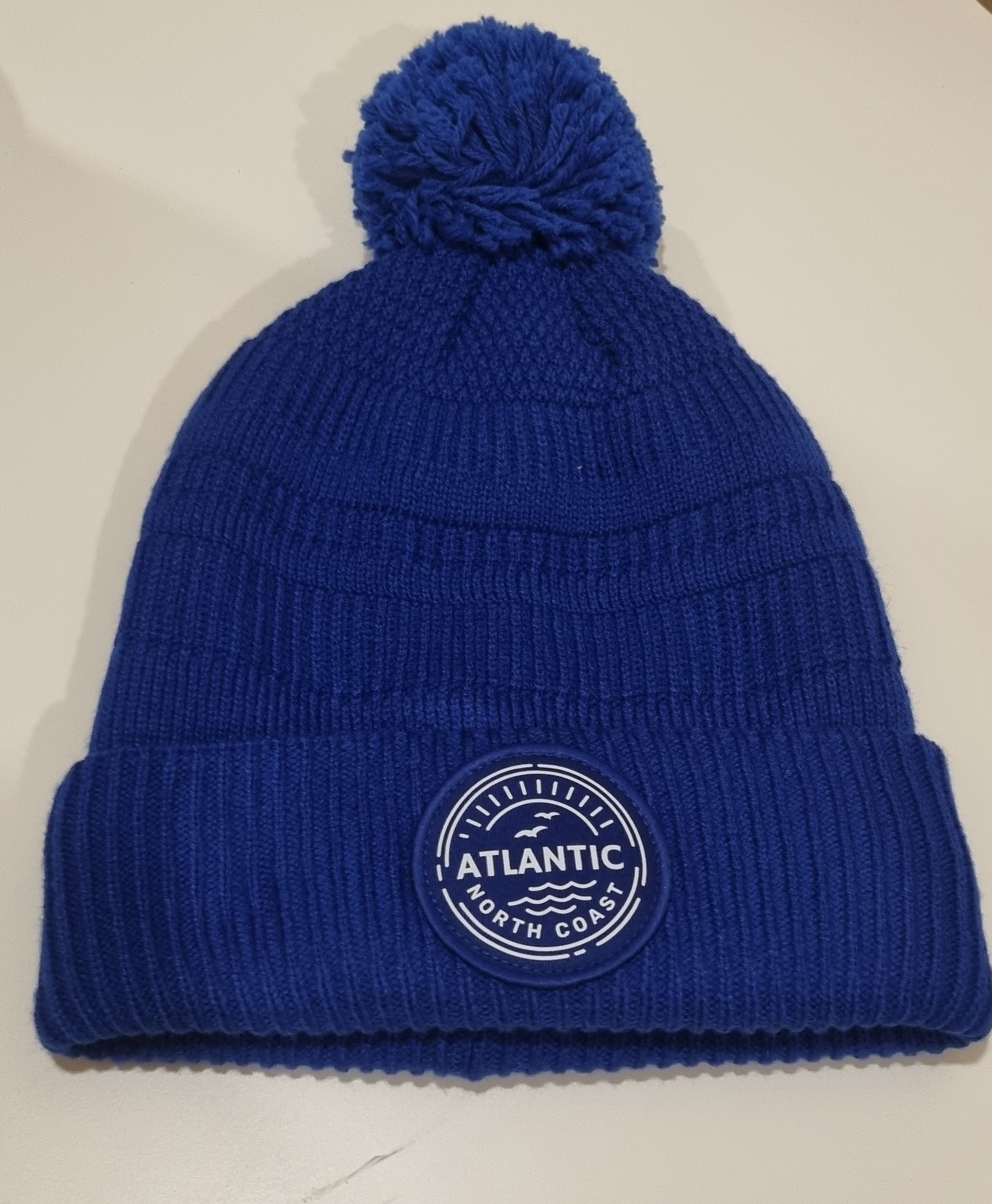 Atlantic 'North Coast' Patch Lined Pom Beanie - Royal Blue