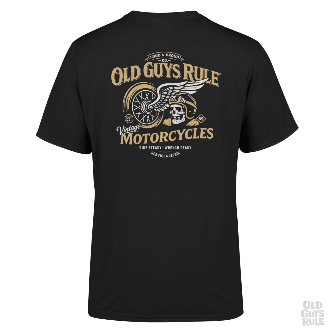 Old Guys Rule 'Vintage Motorcycles V' T-Shirt - Black