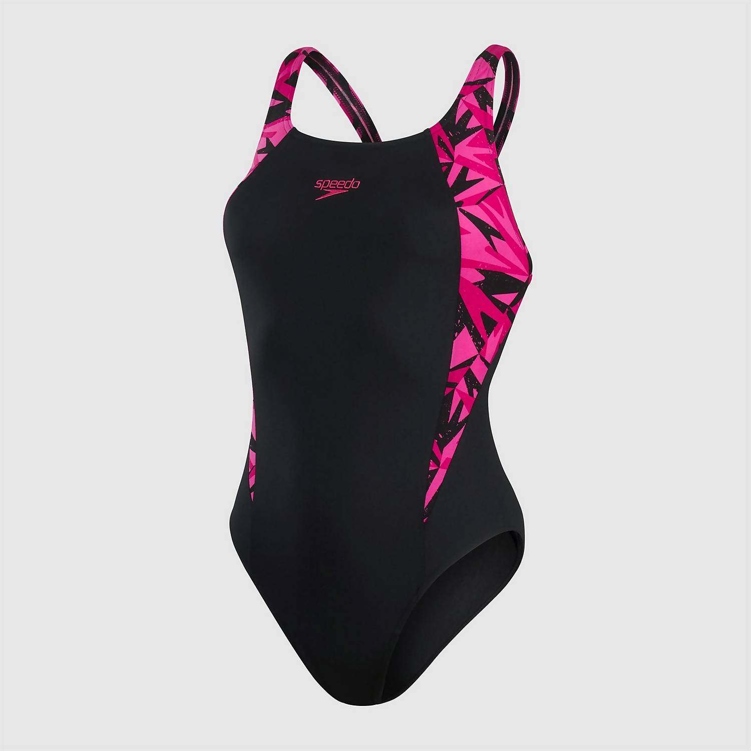 SPEEDO HYPERBOOM SPLICE MUSCLEBACK SWIMSUIT - BLACK/PINK