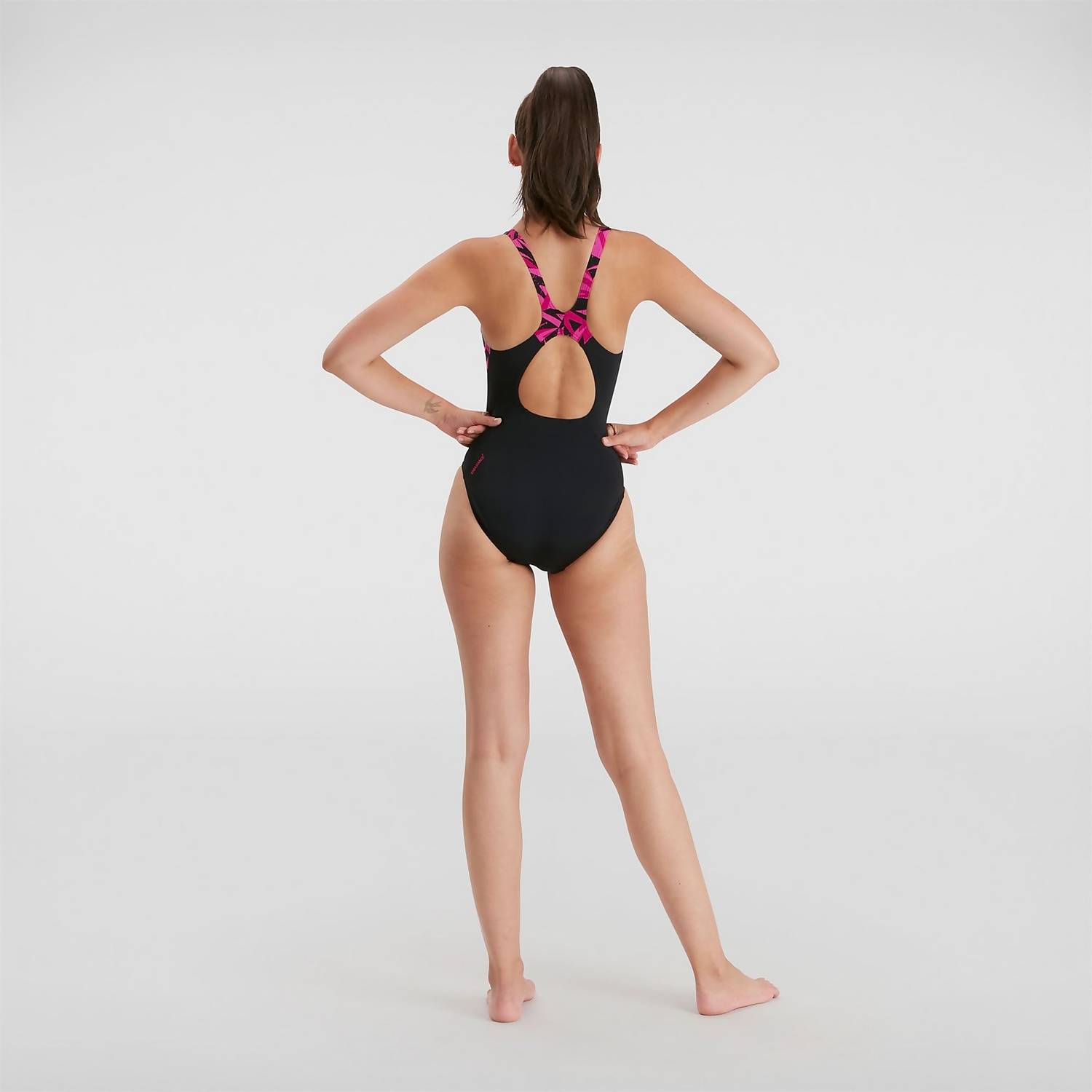 SPEEDO HYPERBOOM SPLICE MUSCLEBACK SWIMSUIT - BLACK/PINK