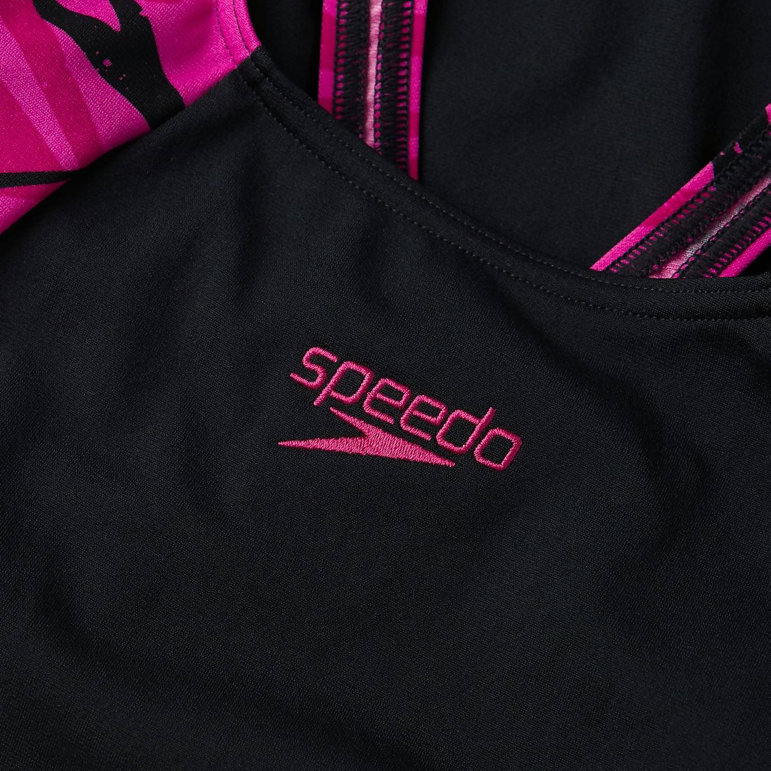 SPEEDO HYPERBOOM SPLICE MUSCLEBACK SWIMSUIT - BLACK/PINK