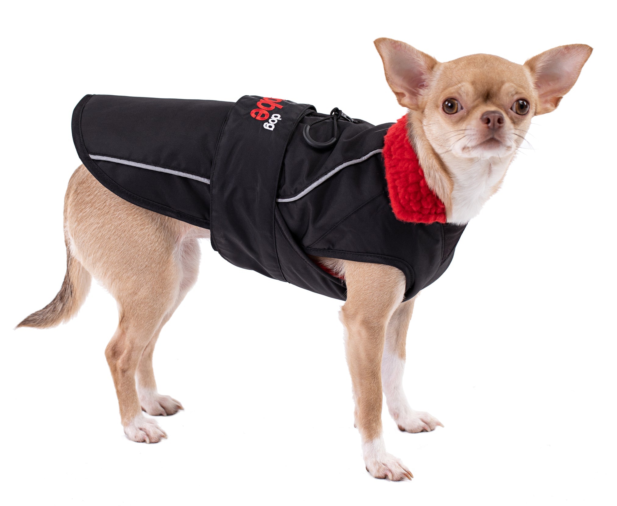 Dryrobe® dog - WATERPROOF DOG COAT - BLACK/RED