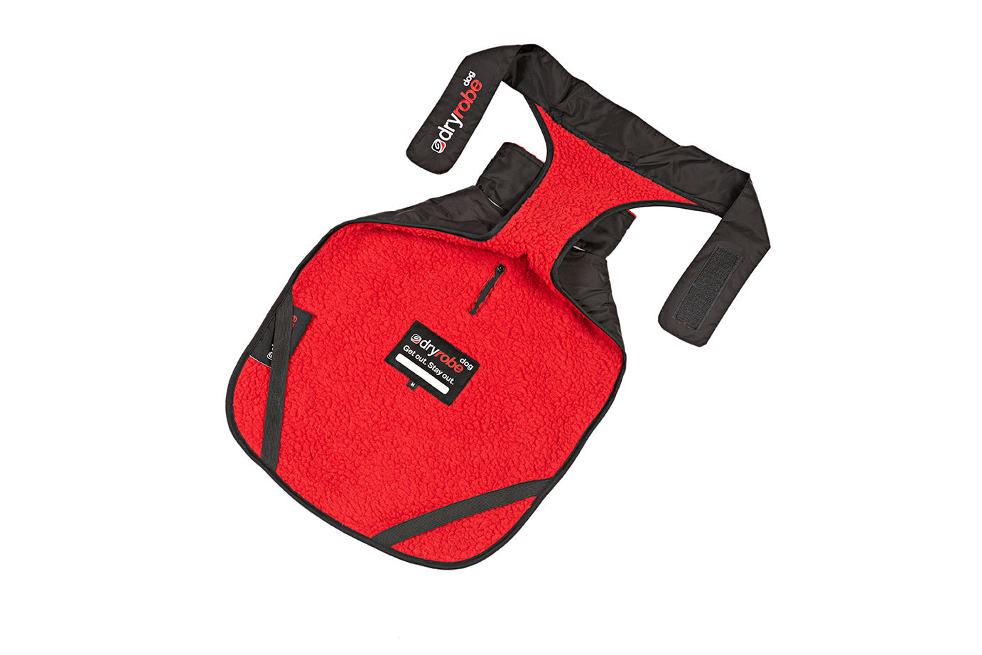 Dryrobe® dog - WATERPROOF DOG COAT - BLACK/RED