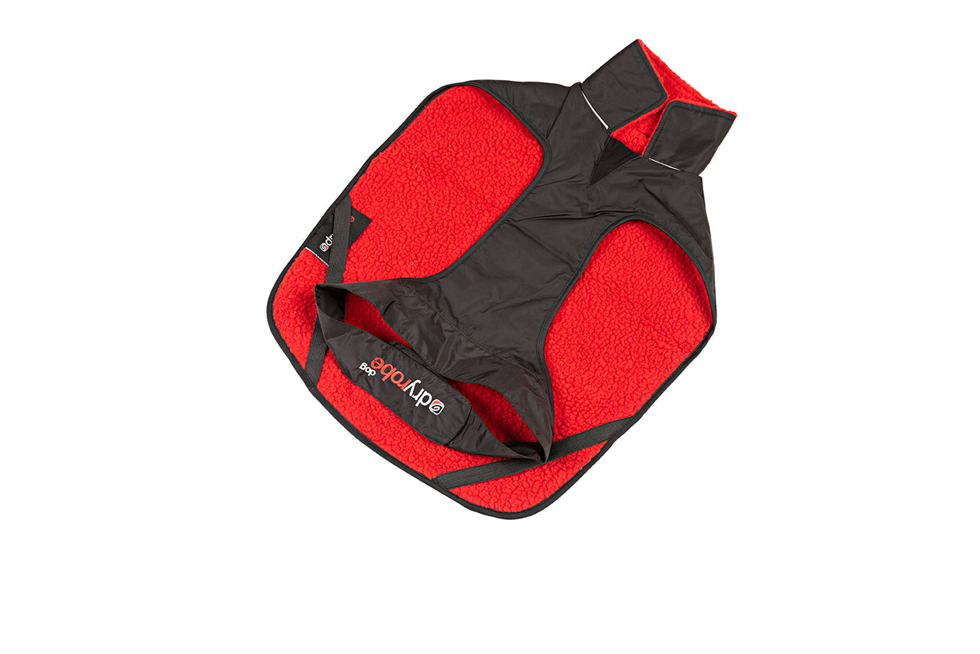 Dryrobe® dog - WATERPROOF DOG COAT - BLACK/RED