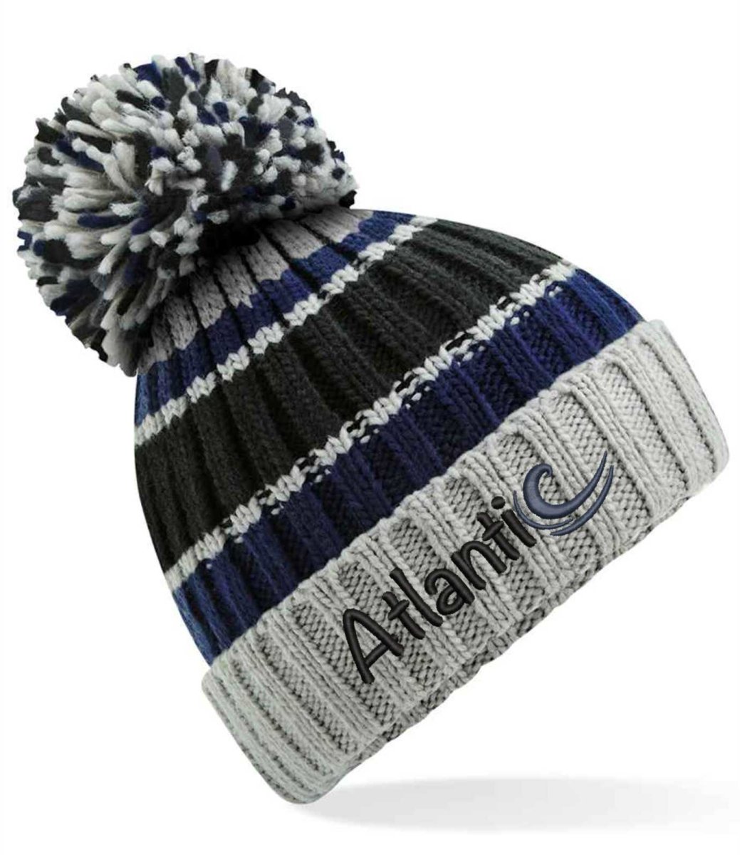 ATLANTIC 'HYGGE' STRIPED BEANIE - BLUE STEEL