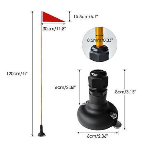 ATLANTIC KAYAKS SAFETY FLAG WITH UNIVERSAL MOUNT - Atlantic Kayaks & Leisure