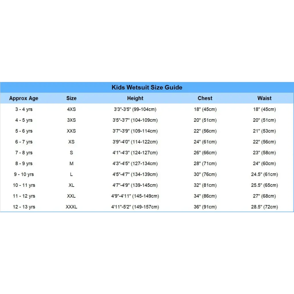 CIRCLE ONE ARC JUNIOR 5/4/3mm 4 SEASON CENTRE & COASTEERING WETSUIT - Atlantic Kayaks & Leisure