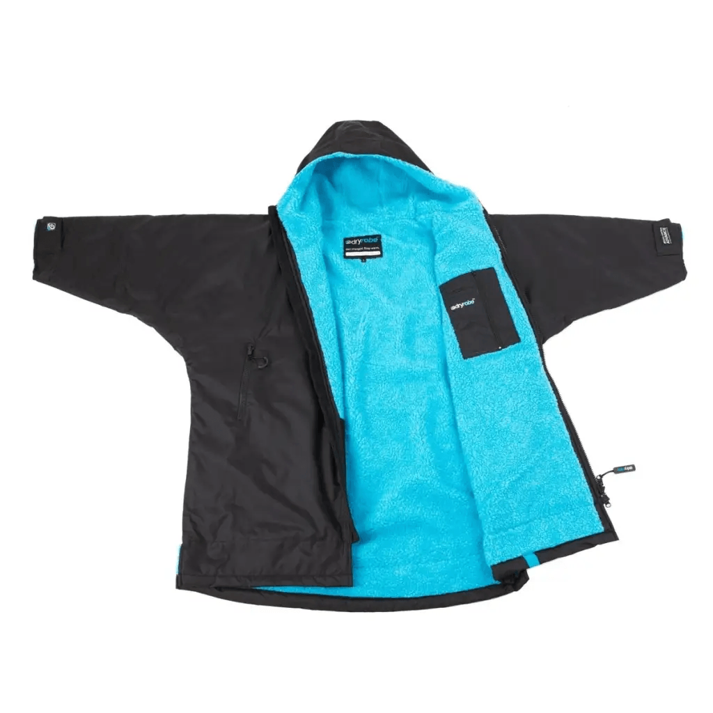 dryrobe® ADVANCE KIDS LONG SLEEVE - BLACK/BLUE - Atlantic Kayaks & Leisure
