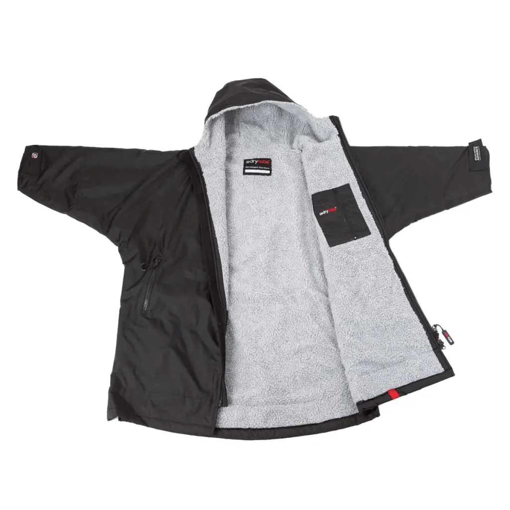 dryrobe® ADVANCE KIDS LONG SLEEVE - BLACK/GREY - Atlantic Kayaks & Leisure