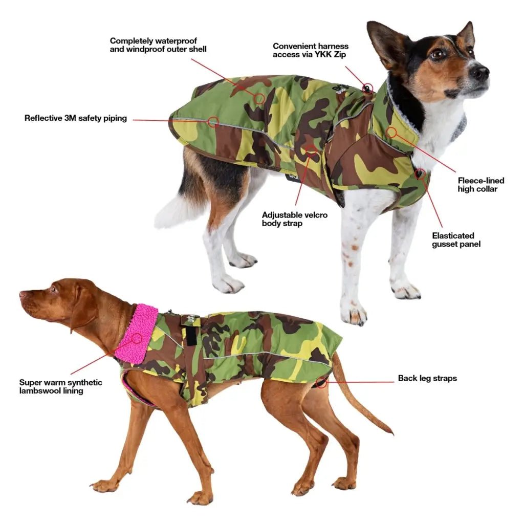 dryrobe® dog - WATERPROOF DOG COAT - CAMO/GREY - Atlantic Kayaks & Leisure