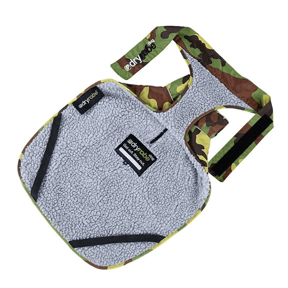 dryrobe® dog - WATERPROOF DOG COAT - CAMO/GREY - Atlantic Kayaks & Leisure