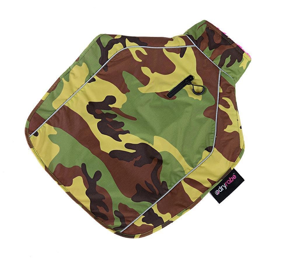 dryrobe® dog - WATERPROOF DOG COAT - CAMO/PINK