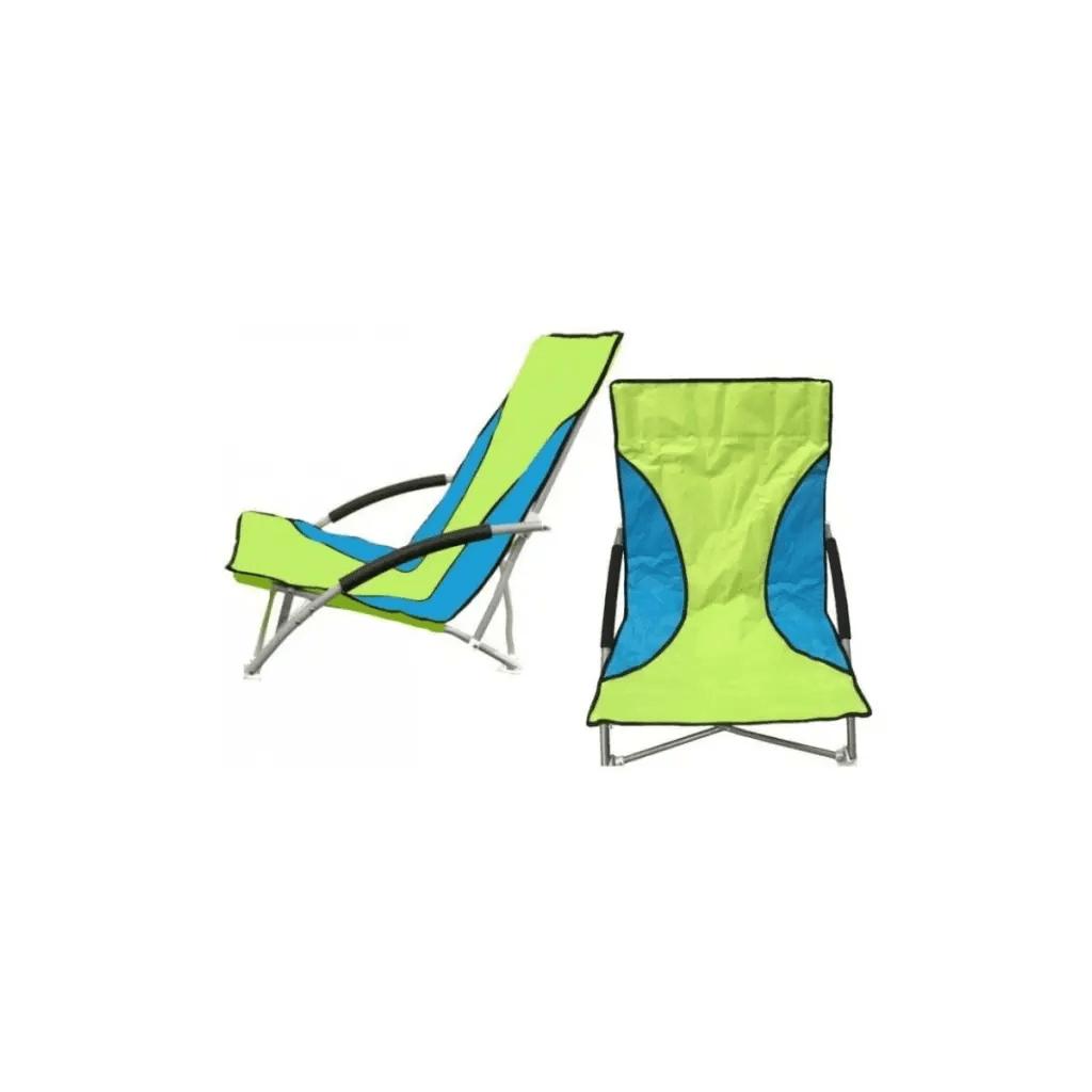 FOLDING BEACH CHAIR - GREEN/BLUE - Atlantic Kayaks & Leisure