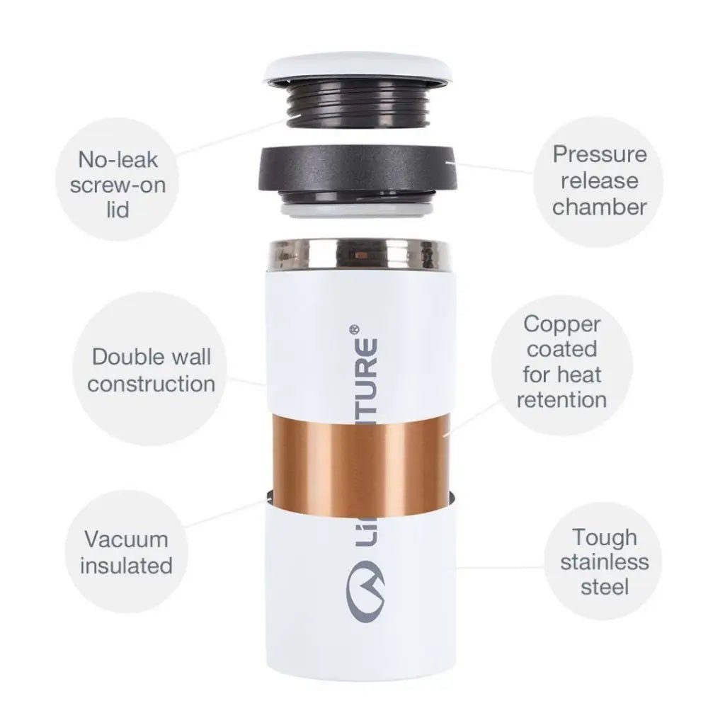 LIFEVENTURE THERMAL MUG - MATT BLACK - Atlantic Kayaks & Leisure